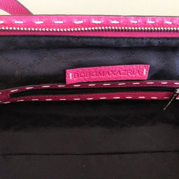 BCBG Hot Pink Satchel Handbag EUC - Picture 4 of 7